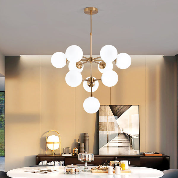 北歐魔豆吊燈創意個性美式客廳燈具現代簡約大氣家用玻璃球分子燈 - luxhkhome