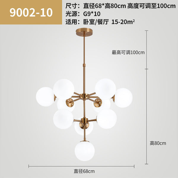 北歐魔豆吊燈創意個性美式客廳燈具現代簡約大氣家用玻璃球分子燈 - luxhkhome