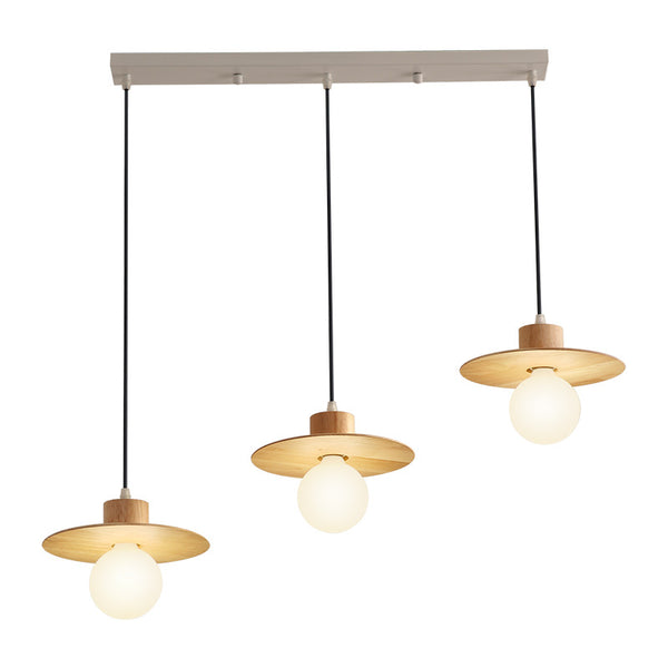 日式實木吊燈三頭餐廳吊燈設計師創意酒吧吧台咖啡廳吊燈圓形吊燈