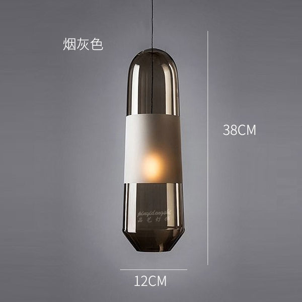 北歐後現代餐廳長玻璃吊燈酒店客房臥室床頭燈吧台設計師家用燈具 - luxhkhome