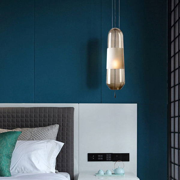 北歐後現代餐廳長玻璃吊燈酒店客房臥室床頭燈吧台設計師家用燈具 - luxhkhome