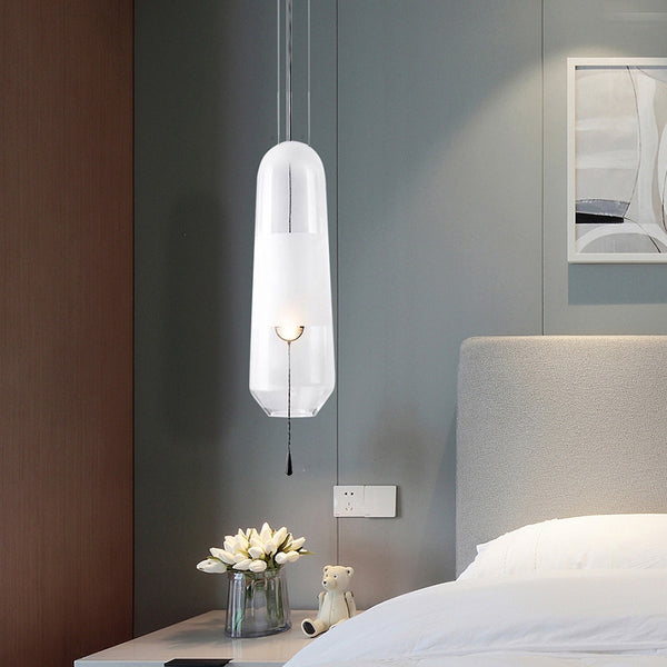 北歐後現代餐廳長玻璃吊燈酒店客房臥室床頭燈吧台設計師家用燈具 - luxhkhome