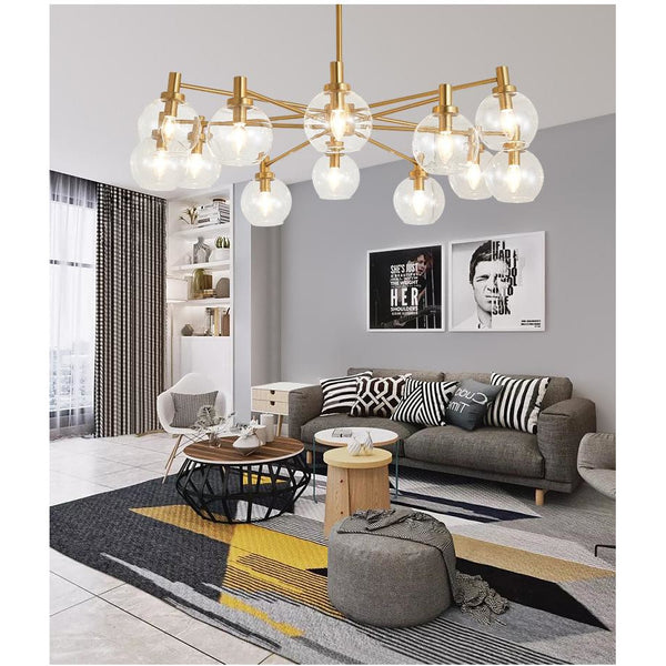 後現代輕奢華大氣簡約個性創意餐廳客廳臥室多頭鐵藝玻璃圓球吊燈 - luxhkhome