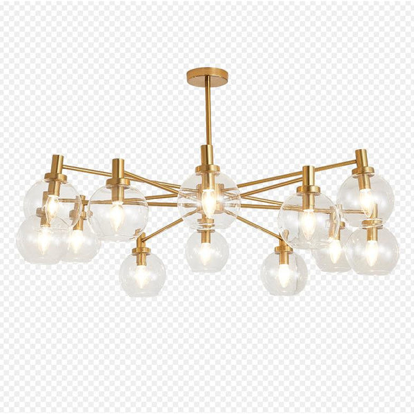 後現代輕奢華大氣簡約個性創意餐廳客廳臥室多頭鐵藝玻璃圓球吊燈 - luxhkhome