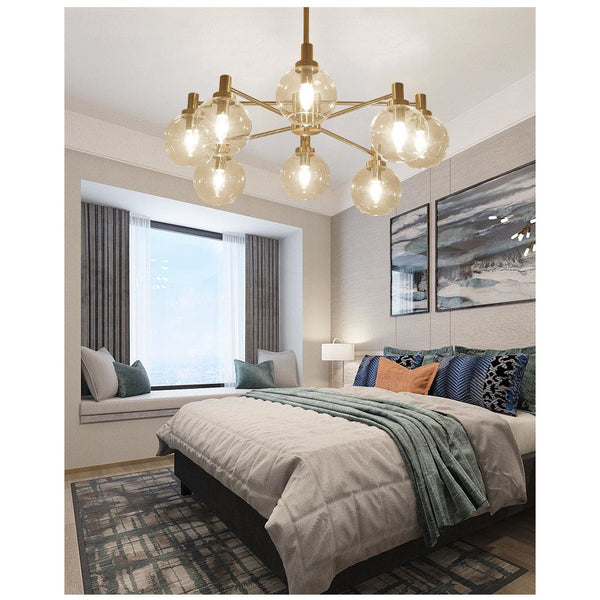 後現代輕奢華大氣簡約個性創意餐廳客廳臥室多頭鐵藝玻璃圓球吊燈 - luxhkhome