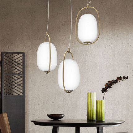 北歐咖啡廳吧台餐廳後現代個性創意橢圓形床頭玻璃圓球吊燈具 - luxhkhome