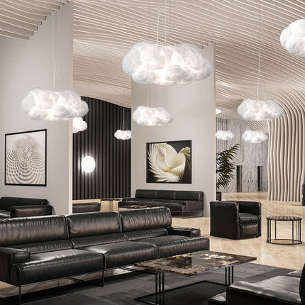 漂浮雲朵裝飾白雲藝術燈酒店大堂會所蠶絲個性創意吊燈飾 - luxhkhome
