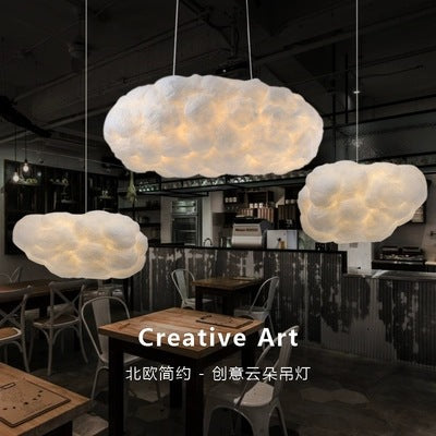 漂浮雲朵裝飾白雲藝術燈酒店大堂會所蠶絲個性創意吊燈飾 - luxhkhome
