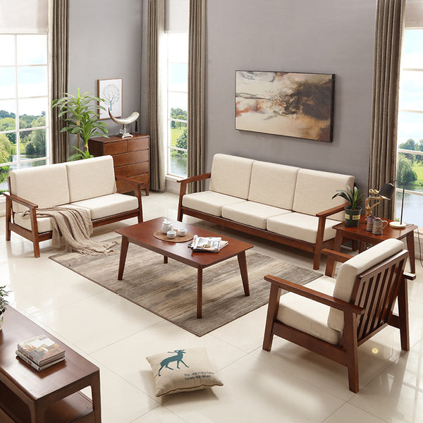 北歐實木沙發組合現代簡約木加布小戶型1+2+3整裝可拆洗客廳家具 - luxhkhome