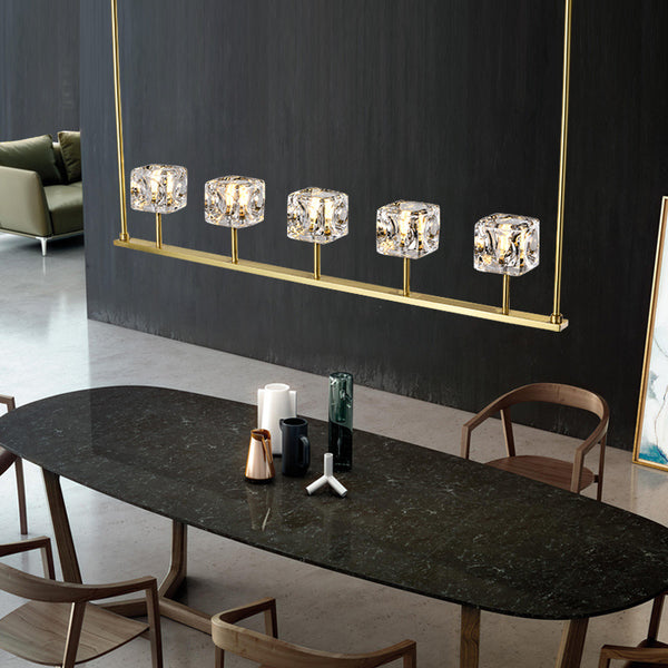 後現代輕奢全銅水晶吊燈北歐簡約餐廳客廳臥室書房創意藝術分子燈 - luxhkhome