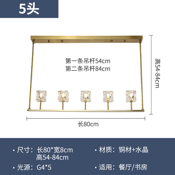 後現代輕奢全銅水晶吊燈北歐簡約餐廳客廳臥室書房創意藝術分子燈 - luxhkhome