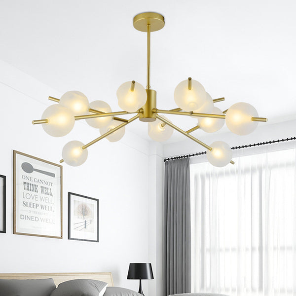 後現代客廳吊燈 簡約創意個性LED餐廳臥室燈北歐魔豆金色輕奢吊燈 - luxhkhome