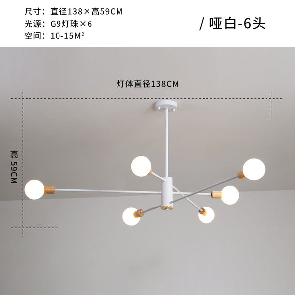 北歐後現代吊燈創意藝術玻璃分子燈個性餐廳咖啡廳臥室輕奢魔豆燈