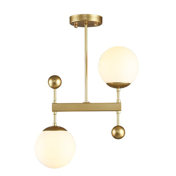 北歐甜品店吊燈簡約個性創意雙頭臥室餐廳小戶型圓球玻璃吊燈具 - luxhkhome