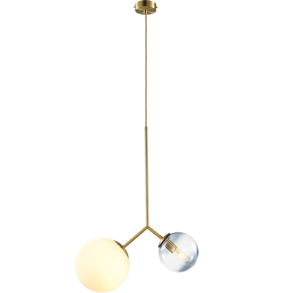 北歐玻璃球吊燈現代簡約吧台餐廳吊燈創意書房臥室雙頭圓球吊燈具 - luxhkhome