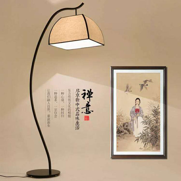 新中式落地燈現代簡約客廳書房臥室落地檯燈中式創意中國風釣魚燈