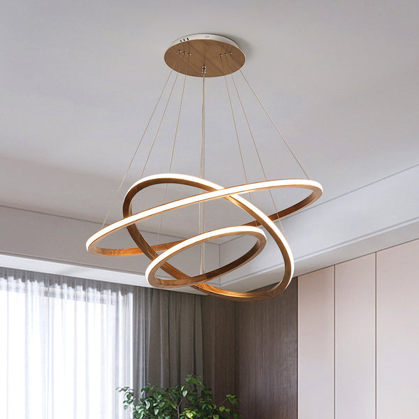 北歐客廳吊燈創意簡約服裝店造型燈具中式大氣實木led餐廳燈具ins