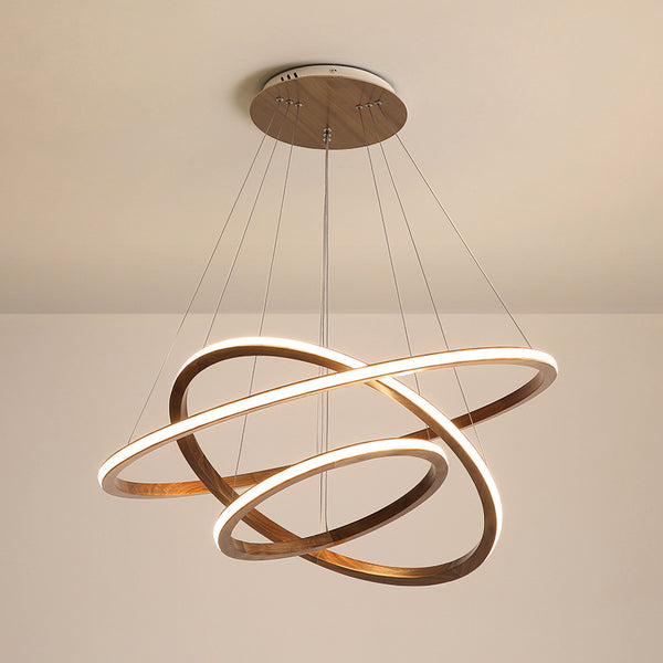 北歐客廳吊燈創意簡約服裝店造型燈具中式大氣實木led餐廳燈具ins