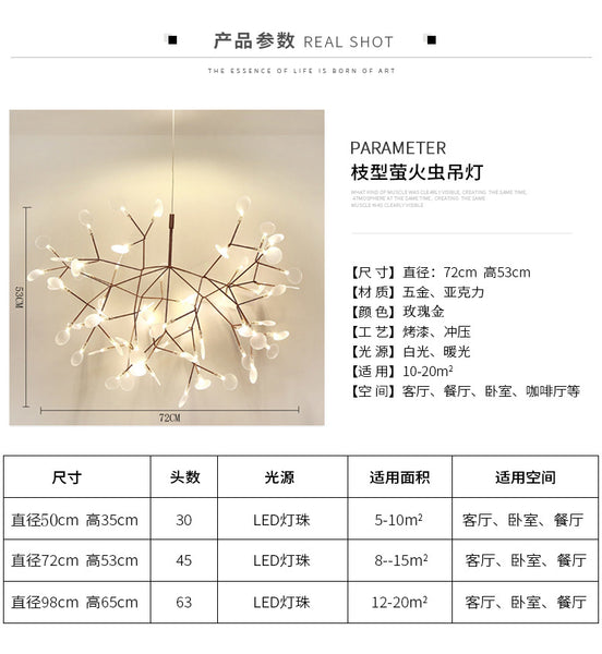 北歐臥室吊燈後現代客廳吊燈創意餐廳螢火蟲吊燈簡約設計師個性燈