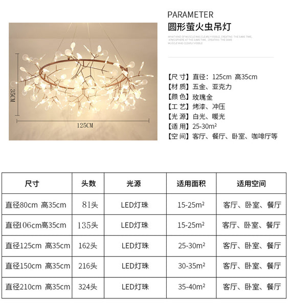 北歐臥室吊燈後現代客廳吊燈創意餐廳螢火蟲吊燈簡約設計師個性燈