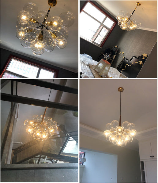 北歐風格主臥室燈裝飾創意個性客廳餐廳服裝店玻璃泡泡球吊燈