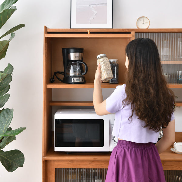 北歐實木餐邊櫃 家用小戶型茶水櫃展示酒櫃餐廳收納儲物櫃