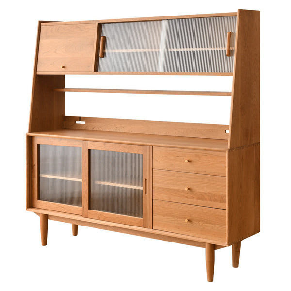 北歐實木餐邊櫃 家用小戶型茶水櫃展示酒櫃餐廳收納儲物櫃