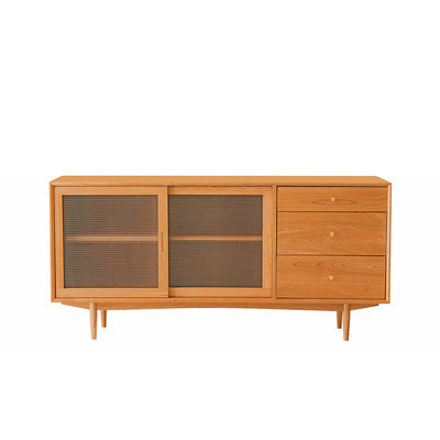 北歐實木餐邊櫃 家用小戶型茶水櫃展示酒櫃餐廳收納儲物櫃