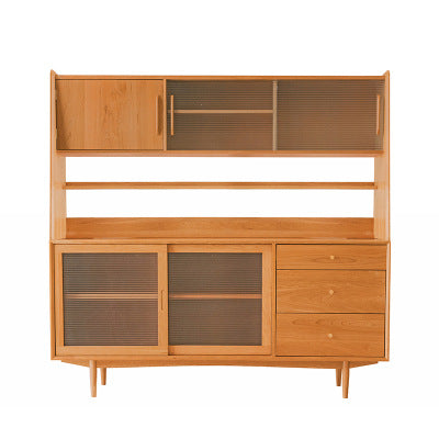 北歐實木餐邊櫃 家用小戶型茶水櫃展示酒櫃餐廳收納儲物櫃