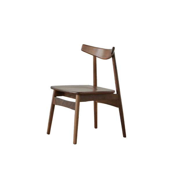 管木匠北歐實木餐椅黑胡桃木現代簡約靠背餐廳椅設計日式休閒椅