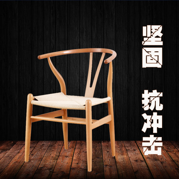 批發實木餐桌椅咖啡廳酒吧泡茶用靠背櫸木y椅家用餐飲店叉骨椅子 (實木Y椅) - luxhkhome