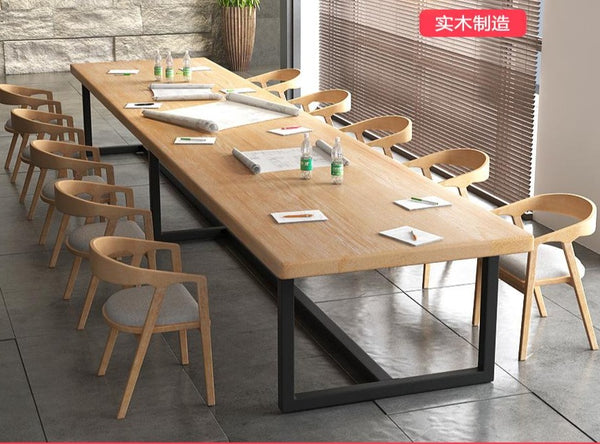 廠家定制簡約現代實木大型長條會議桌公司職員電腦培訓用桌椅組合 - luxhkhome