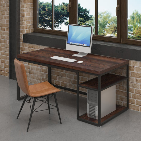 尺寸定制簡約現代鐵藝實木書桌家用培訓學校公司職員辦公電腦桌 - luxhkhome