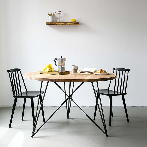 北歐純實木餐桌鐵藝方桌長桌飯桌 長方形簡約桌子原木 設計師家具 - luxhkhome