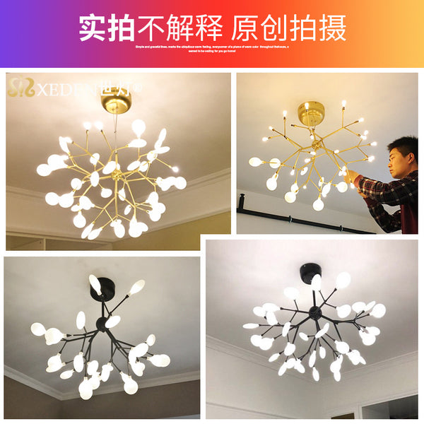 後現代螢火蟲吊燈北歐客廳臥室餐廳設計師燈具創意個性枝型吊燈飾 - luxhkhome