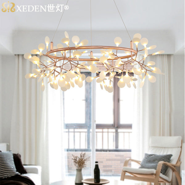 北歐臥室吊燈後現代客廳吊燈創意餐廳螢火蟲吊燈簡約設計師個性燈 - luxhkhome