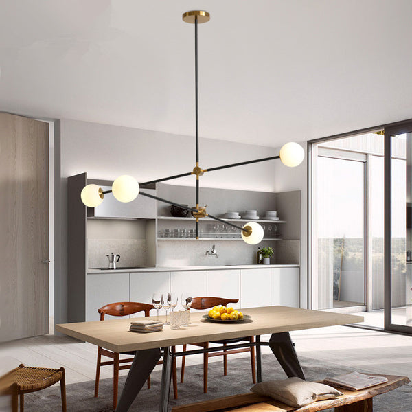 後現代新魔豆客廳餐廳餐桌玻璃吊燈創意臥室書房多頭圓形燈具 - luxhkhome