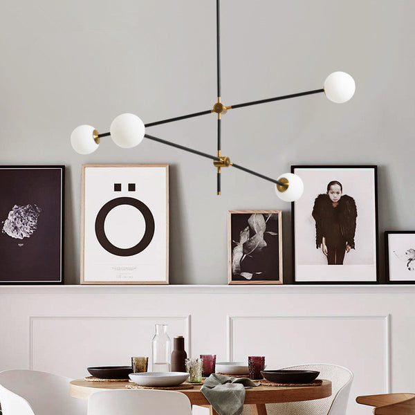 後現代新魔豆客廳餐廳餐桌玻璃吊燈創意臥室書房多頭圓形燈具 - luxhkhome