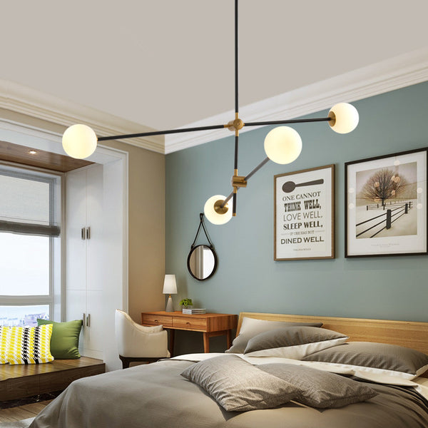 後現代新魔豆客廳餐廳餐桌玻璃吊燈創意臥室書房多頭圓形燈具 - luxhkhome