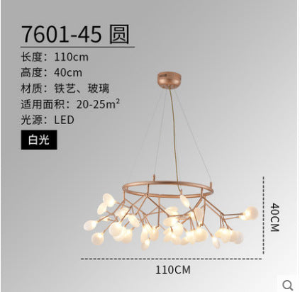 北歐後現代客廳吊燈創意個性餐廳螢火蟲吊燈簡約玻璃設計師吊燈 - luxhkhome