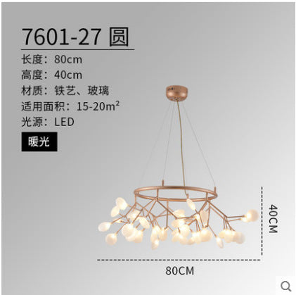北歐後現代客廳吊燈創意個性餐廳螢火蟲吊燈簡約玻璃設計師吊燈 - luxhkhome