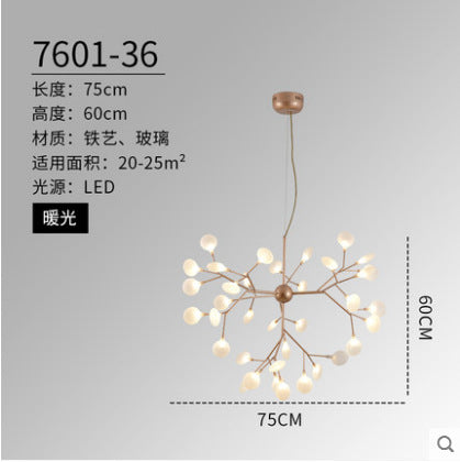 北歐後現代客廳吊燈創意個性餐廳螢火蟲吊燈簡約玻璃設計師吊燈 - luxhkhome