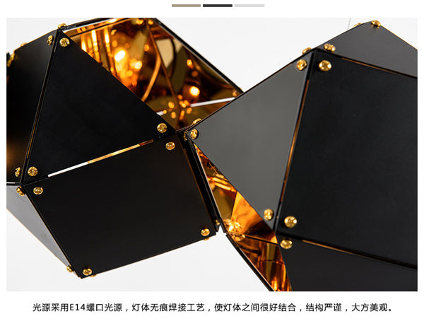 北歐大氣現代簡約分子吊燈創意個性餐廳吧台辦公室鏡面燈具餐桌燈 - luxhkhome