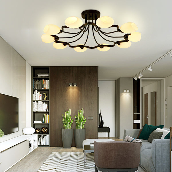 美式田園復古吸頂燈北歐現代簡約餐廳臥室圓形創意溫馨客廳燈具 - luxhkhome