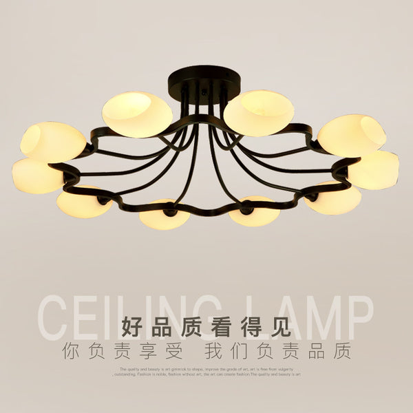 美式田園復古吸頂燈北歐現代簡約餐廳臥室圓形創意溫馨客廳燈具 - luxhkhome