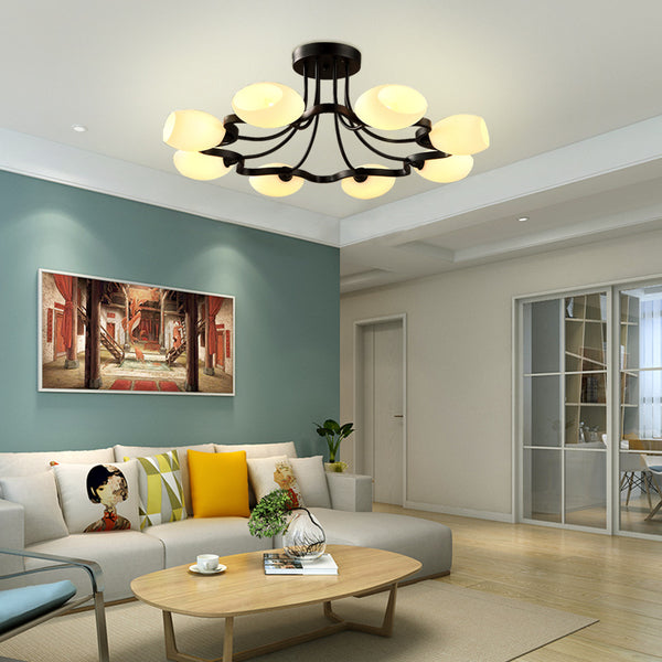 美式田園復古吸頂燈北歐現代簡約餐廳臥室圓形創意溫馨客廳燈具 - luxhkhome