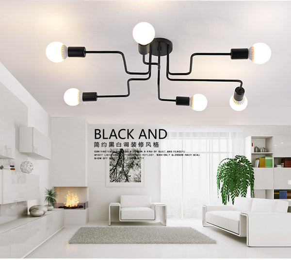 簡約現代客廳鐵藝術吸頂燈北歐創意書房臥室個性餐廳服裝店燈