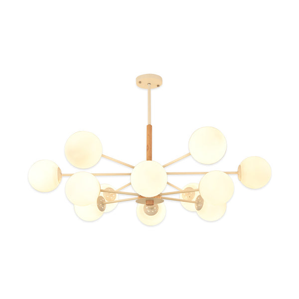 原木北歐魔豆吊燈簡約現代創意個性客廳燈臥室餐廳家用實木燈具