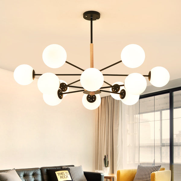 原木北歐魔豆吊燈簡約現代創意個性客廳燈臥室餐廳家用實木燈具