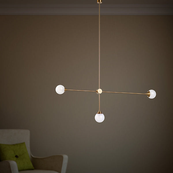 北歐現代簡約個性創意玻璃三頭鐵藝吊燈客廳臥室餐廳燈飾 - luxhkhome